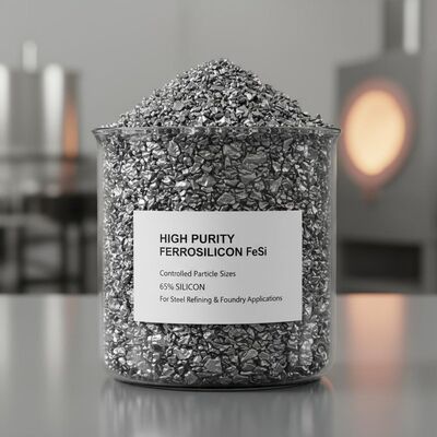 উচ্চ বিশুদ্ধতা ফেরোসিলিকন FeSi নিয়ন্ত্রিত কণা আকার এবং 65% সিলিকন ইস্পাত পরিশোধন এবং ফাউন্ড্রি অ্যাপ্লিকেশন জন্য